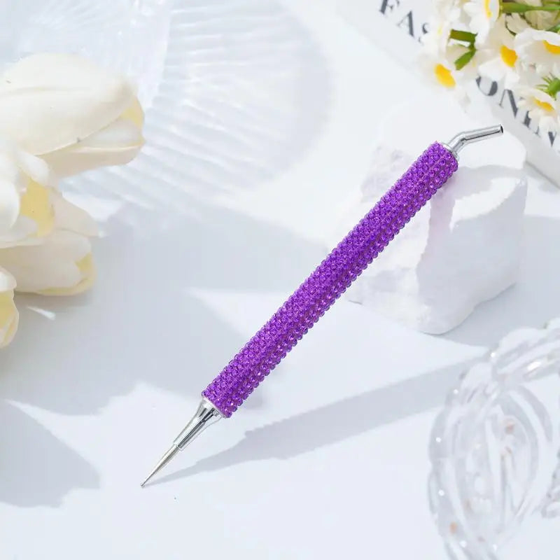 Dual Sided Nail Art Rhinestone Picker Pen Self Adhesive Pickup Tool Qme Dark purple
