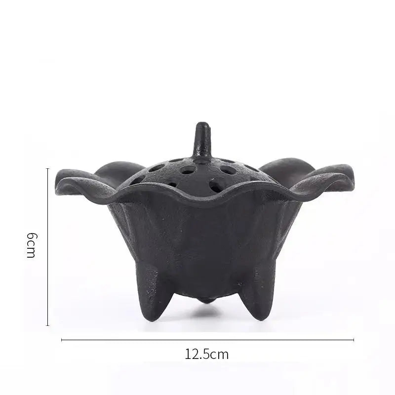 Mini Cast Iron Sandalwood Incense Holder Sage Smudge Pot Burner Home Decor Suitable For Meditation Yoga Halloween Qme A4