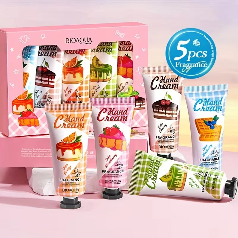 Christmas 5 Box Hand Cream Fragrance Texture Travel Durable Qme 5pcs-set
