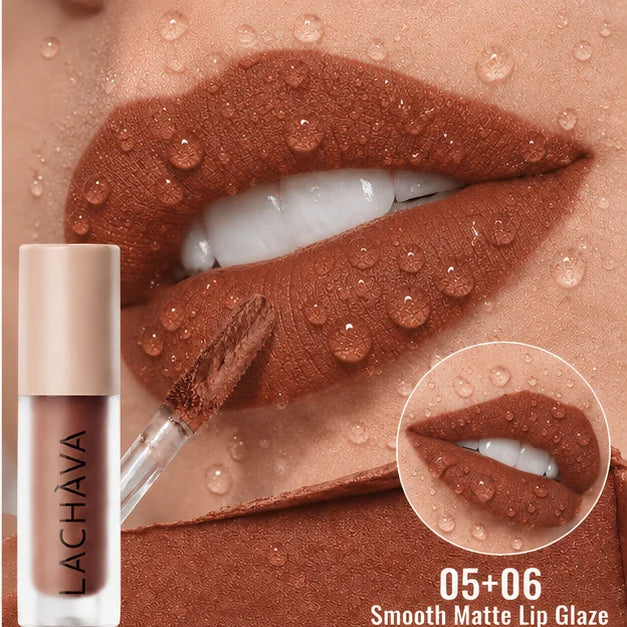 Smooth Velvet Matte Lip Glaze Waterproof Non-transfer Long Wear Easy Qme 05 06 8g
