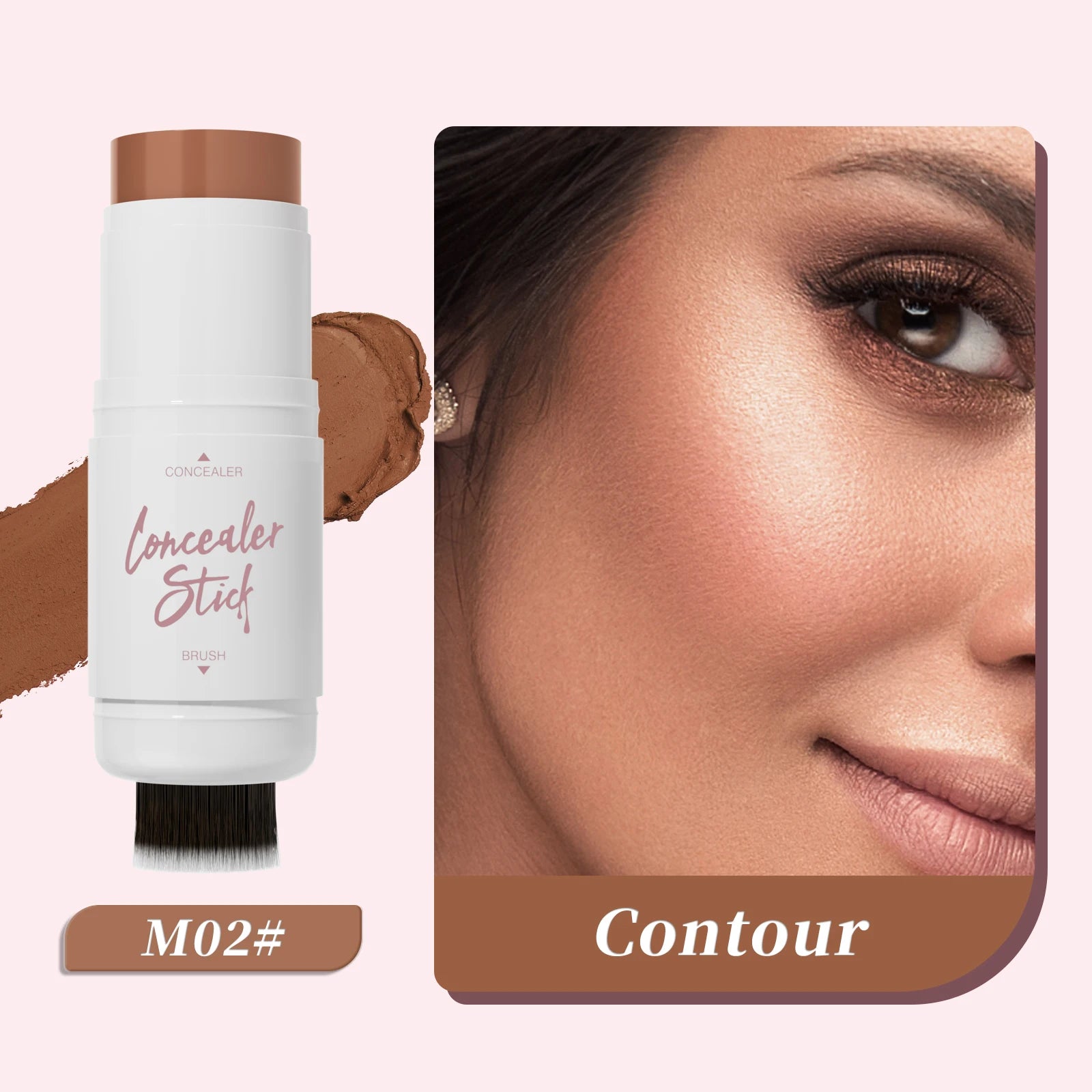Double Head Highlighter Stick Natural Waterproof Silky Smooth Stereoscopic Nose Shadow Concealer Makeup Qme 9509-2