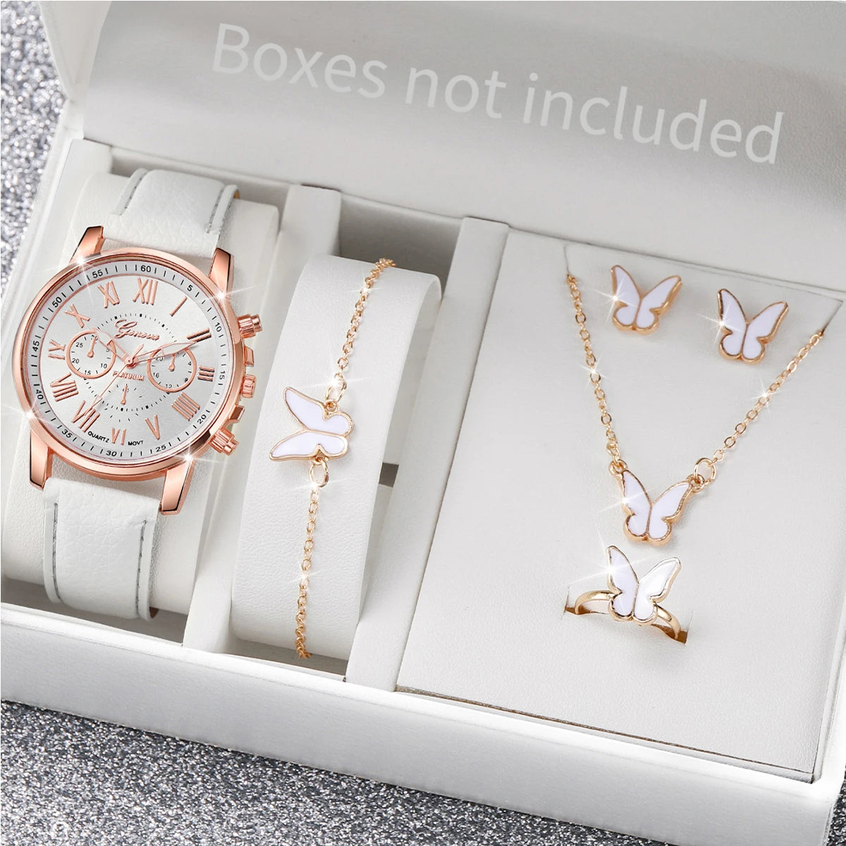 2026 Fashion Versatile Belt Watch Fake Three Eyes Classic Tri Color Optional Women's Watch Set Qme A Without Box