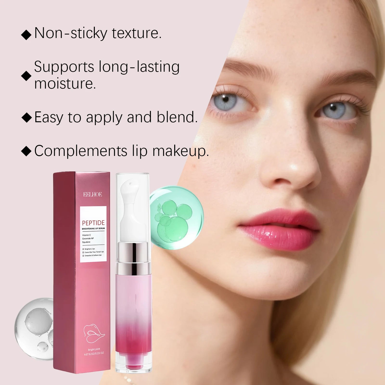 Hydrating Lip Serum Brightening Plumping Glossy Anti-Dryness Moisturizing Softening Smoothing Color Lips Cream All Day Comfort Qme