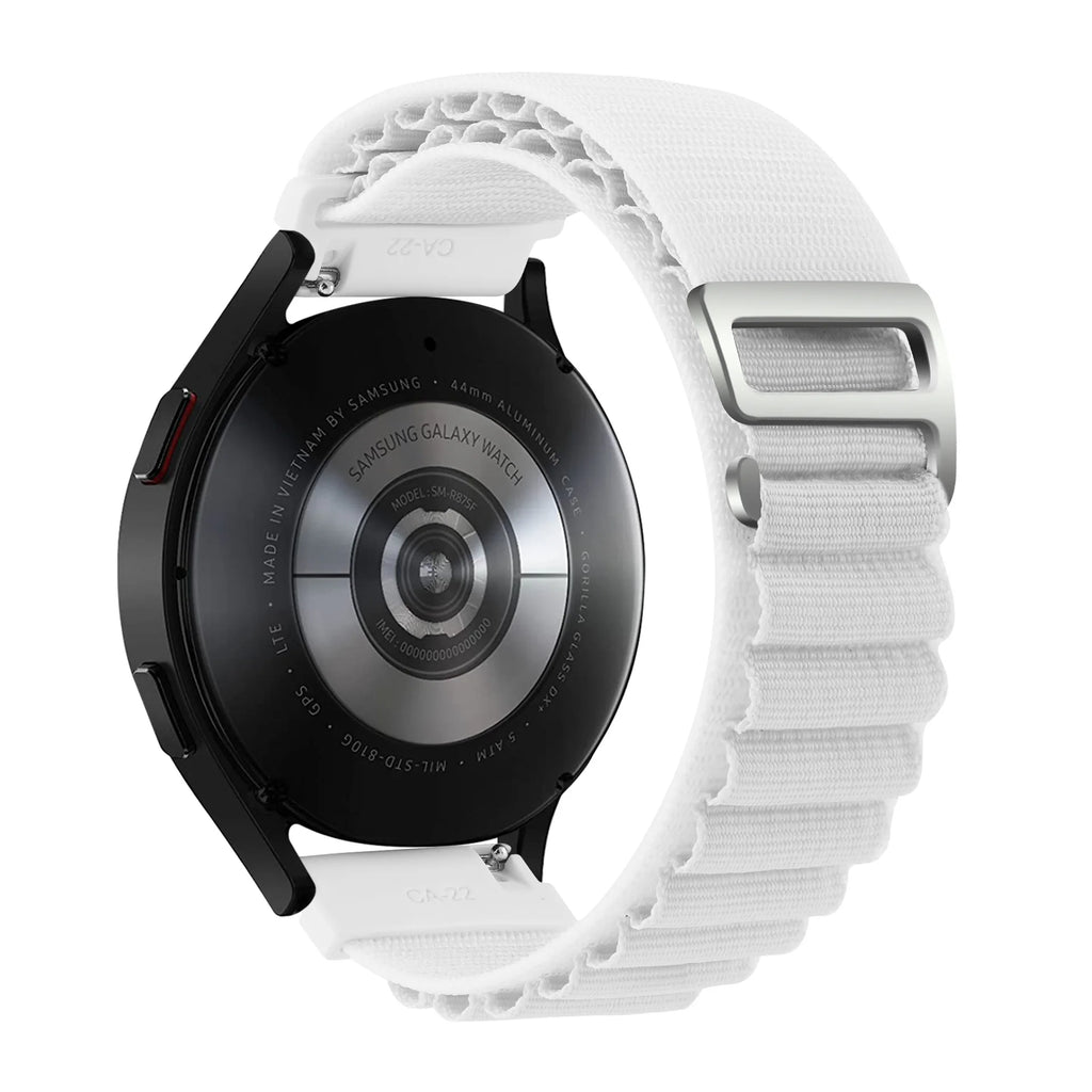 A Alpine Nylon Wrist Strap 18/20/22mm Outdoor Sport Sweatproof Compatible with Huawei Watch GT6 5 4 Samsung Watch Series 4-7 Qme StarlightCol 20mm