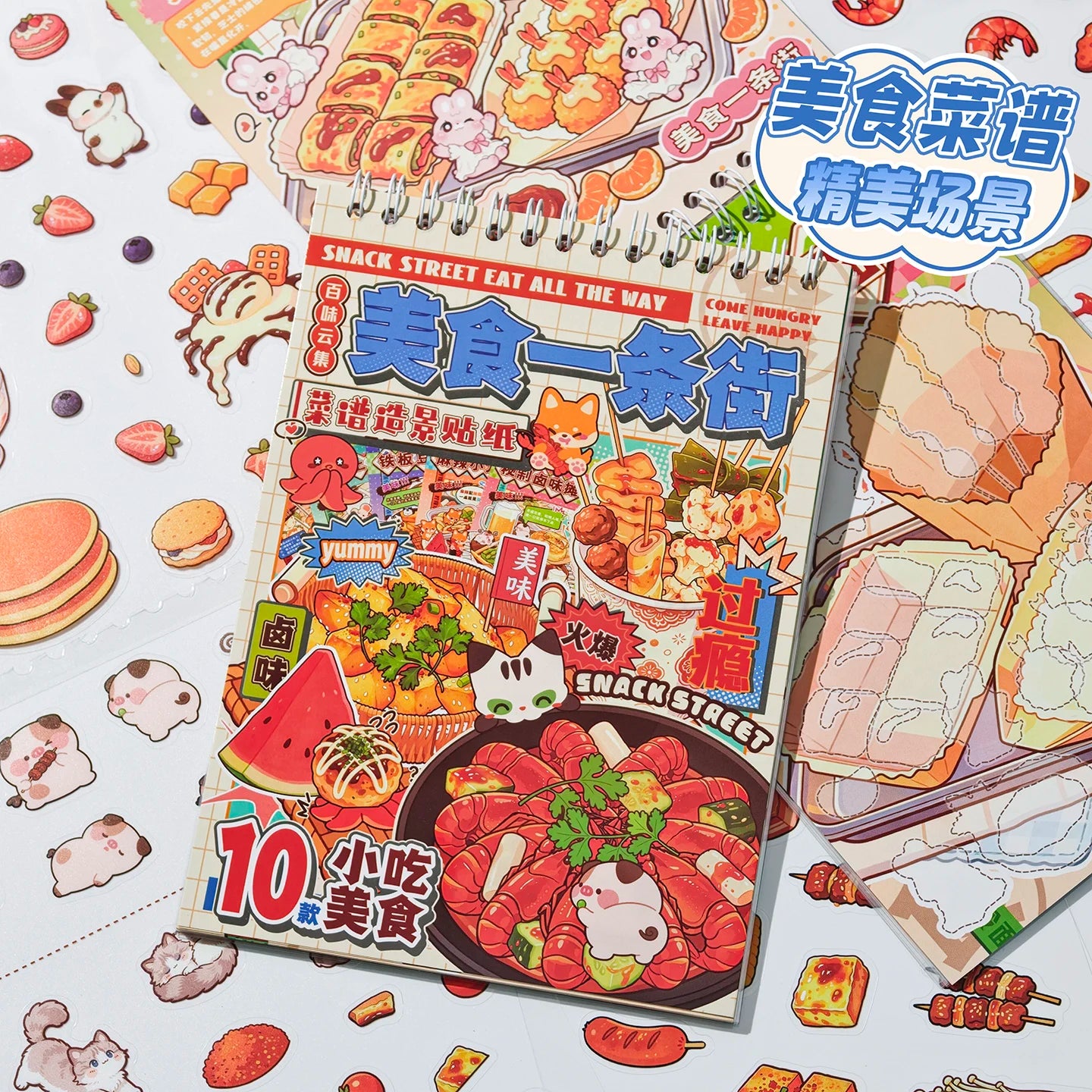 TIANZI 25-Piece Cartoon Miniature Scene Sticker Book - Mini 3D Cottage Journal Materials, DIY Creative Handmade Collage Decals Qme 2A