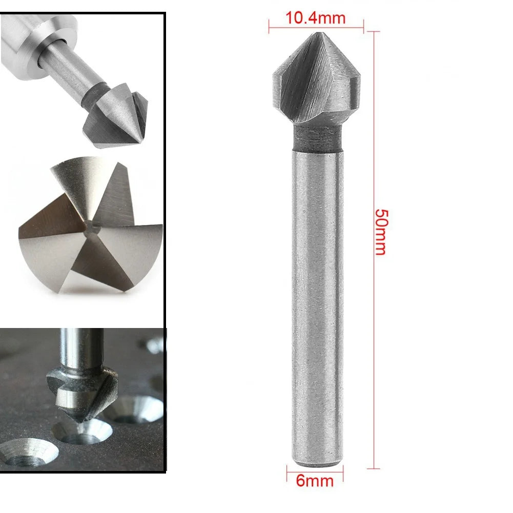 1 3 Flute Countersink Drill Bit 90 Degree Chamfering Tools Chamfer Qme 10.4mm