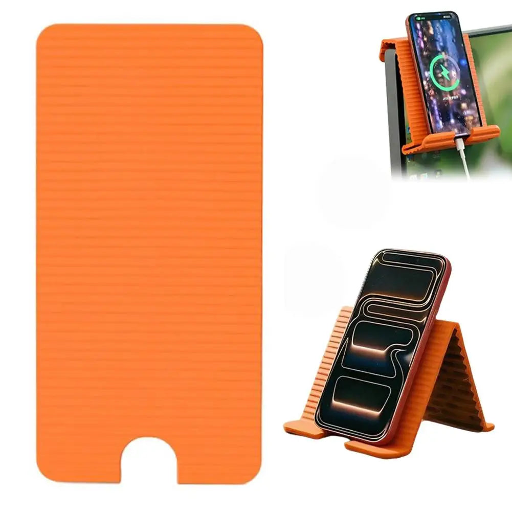 Portable Flexible Phone Stand Foldable Holder Desktop Tablet Laptop Qme Orange