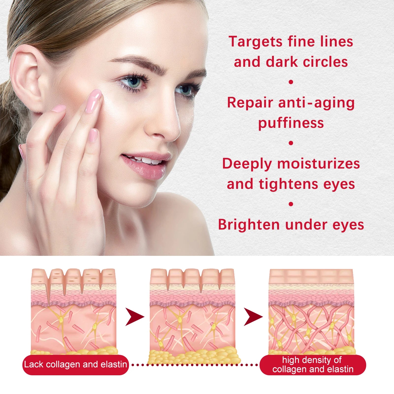 Retinol Eye Cream Stick Lightening Dark Circles Firming Skin Anti-Wrinkle Firming Brightening Eye Repair for Women Eyes Care Qme