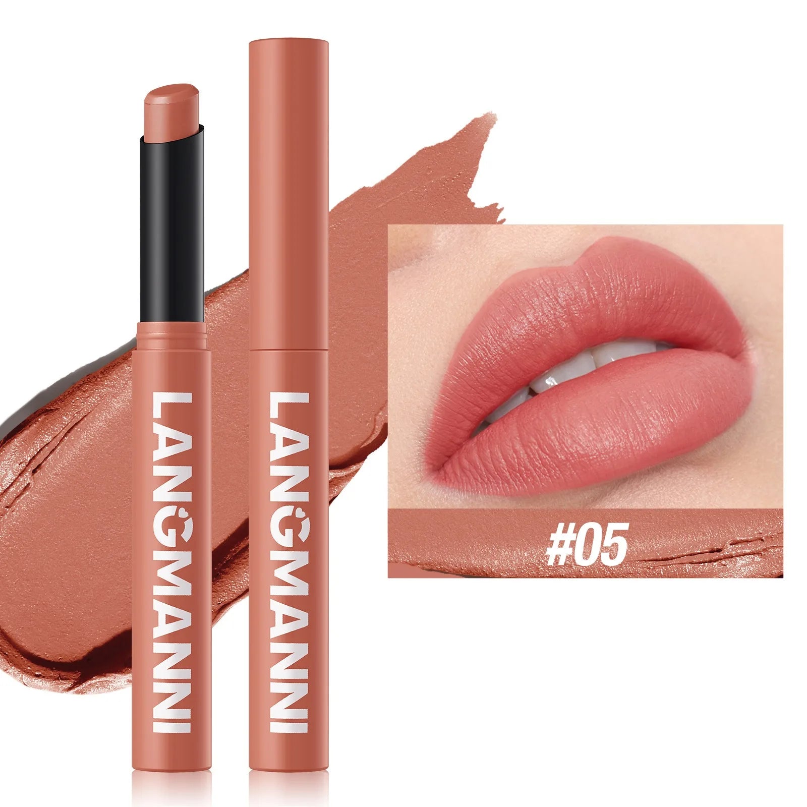 Slanted Tip Lipstick High Shine Pearl Lipstick with Glitter Creamy Texture Hydrating Long Lasting Lip Makeup Cosmetics Lip Stick Qme Matte 05