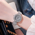 Women's Watch Luxury Rhinestone Quartz Bracelet Watch Sparkling Fashion Analog Party Dress Wrist Watch Qme Bronze No