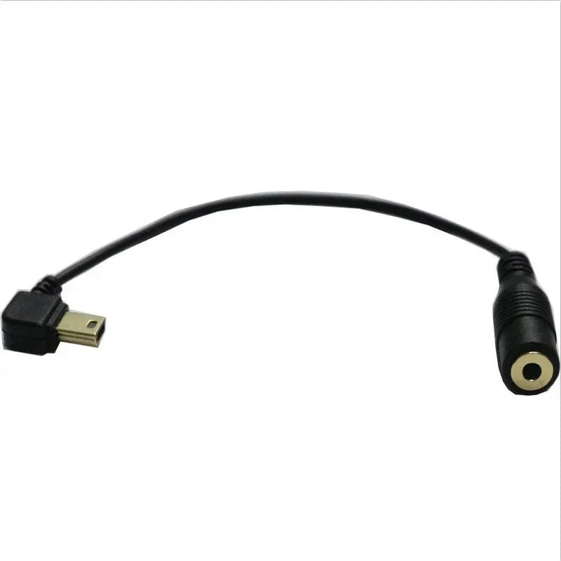 Audio Cable Cord for Sports Camera, 1pc 3.5mm Jack Female To Mini USB Male, Adapter for Active Clip Mic Microphone Qme Default Title
