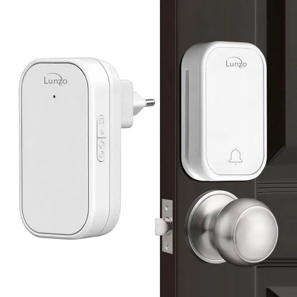 Electronic Door Bell Wireless Cordless Waterproof Adjustable Volume Qme 220V-240V EU Plug China Mainland White