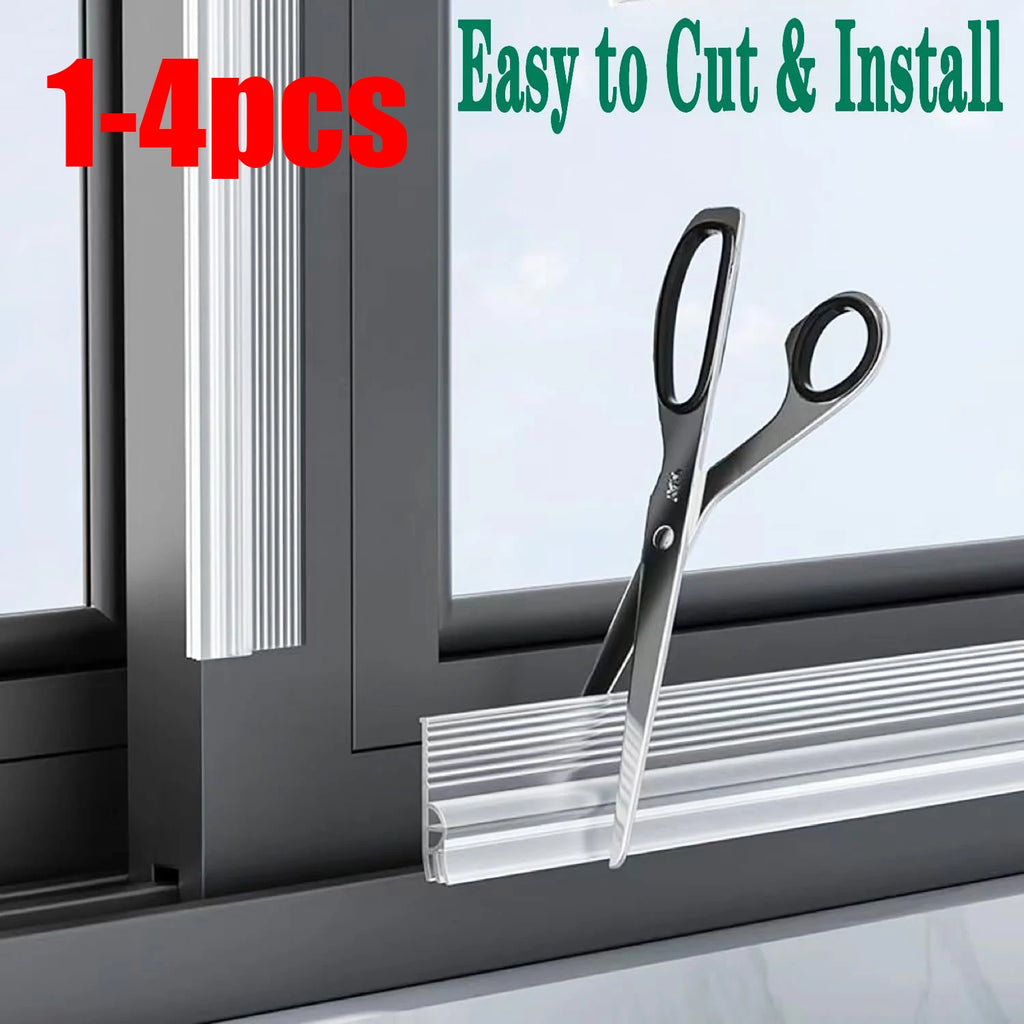 2M Door Bottom Sealing Strip TPE Flexible Cuttable Easy Installation Sliding Window Weather Stripping Triple Soundproof Strip Qme