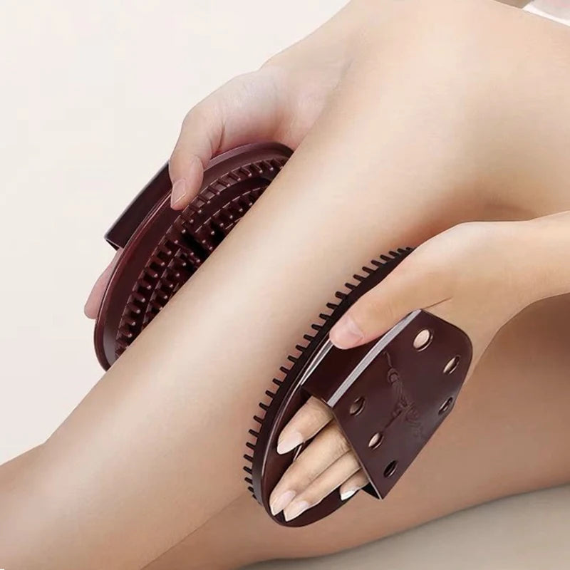 2 Brown Massage Brushes Body Meridian Weight Management At Home Qme