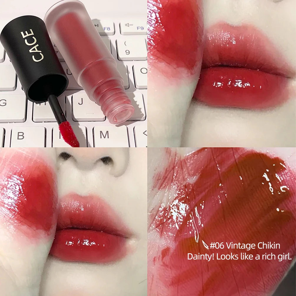 Jelly Lip Gloss Long-Lasting Sexy Red Lip Glaze Colored Moisturizing Lipstick Mirror Water Lip Tint Korean Beauty Lips Makeup Qme