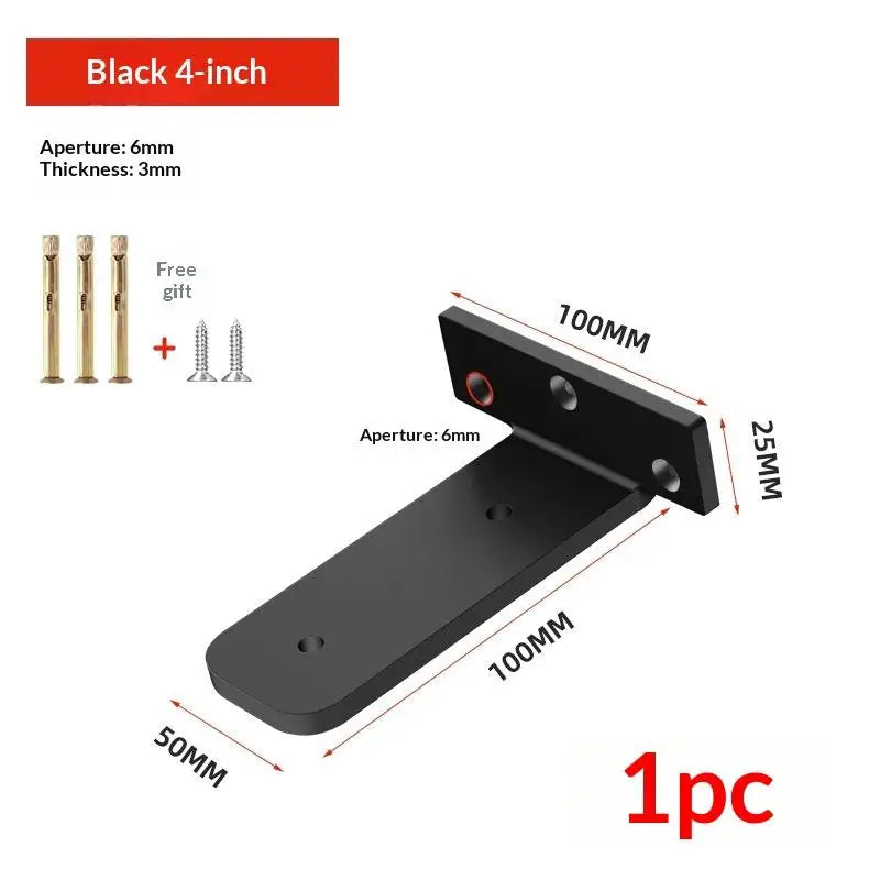 Metal Wall Shelf Support 3mm Thick Black Cast Iron Brackets Heavy Duty Floating Shelf Hanger for Kitchen Bookshelf Storage Qme A1 1