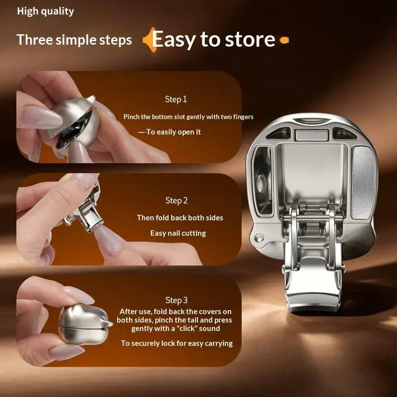 Mini Dog Head Keychain Foldable Nail Cutter Stainless Steel Clippers Qme