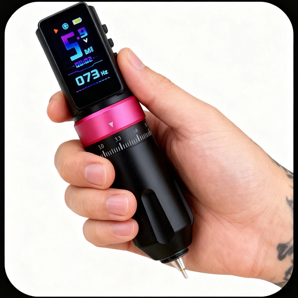 CAVARUND Wirless Tattoo Machine Pen 2.4-4.2mm Adjustable Stroke With Powerful Custom Motor for Makeup Microplasty Pen Supply Qme