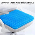 Breathable Honeycomb Gel Cushion for Summer Use, Ease Tailbone and Back Pressure Pain at Home, Office, Car and Wheelchair Qme Blue 40x35cm