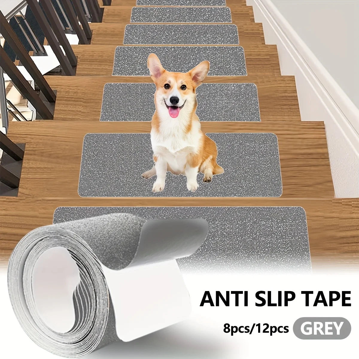 Wear-resistant Heavy Duty Anti-slip Pedal Tape Protection Non-slip Stickers for Stairs Adhesive Tape Grey Qme