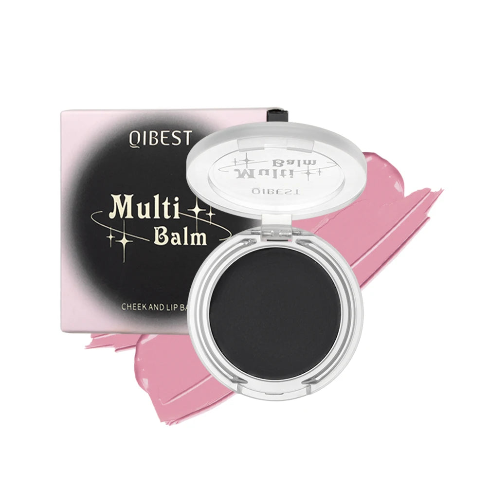 QIBEST Color Changing Multifunct Balm 3 In 1 Matte Lipstick Blush And Eyes Lightweight Cream Lip Tint Cheek Makeup For Women Qme blush