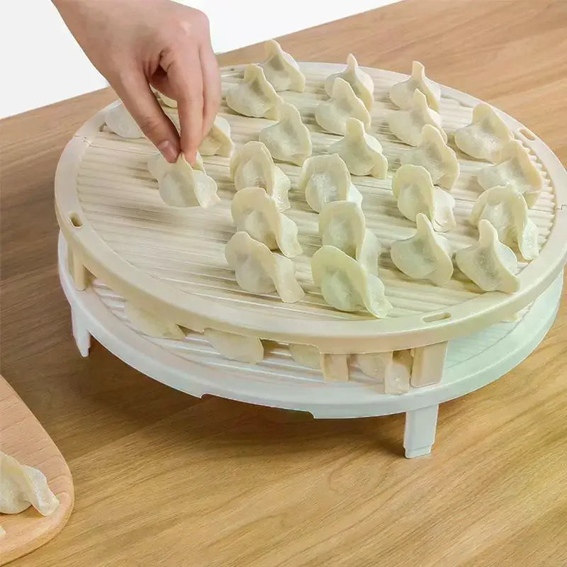 Foldable Dumpling Drying Tray Dumpling Mat Non Stick Surface Stackable Design Perfect For Home Kitchen Dumpling Making Food Prep Qme