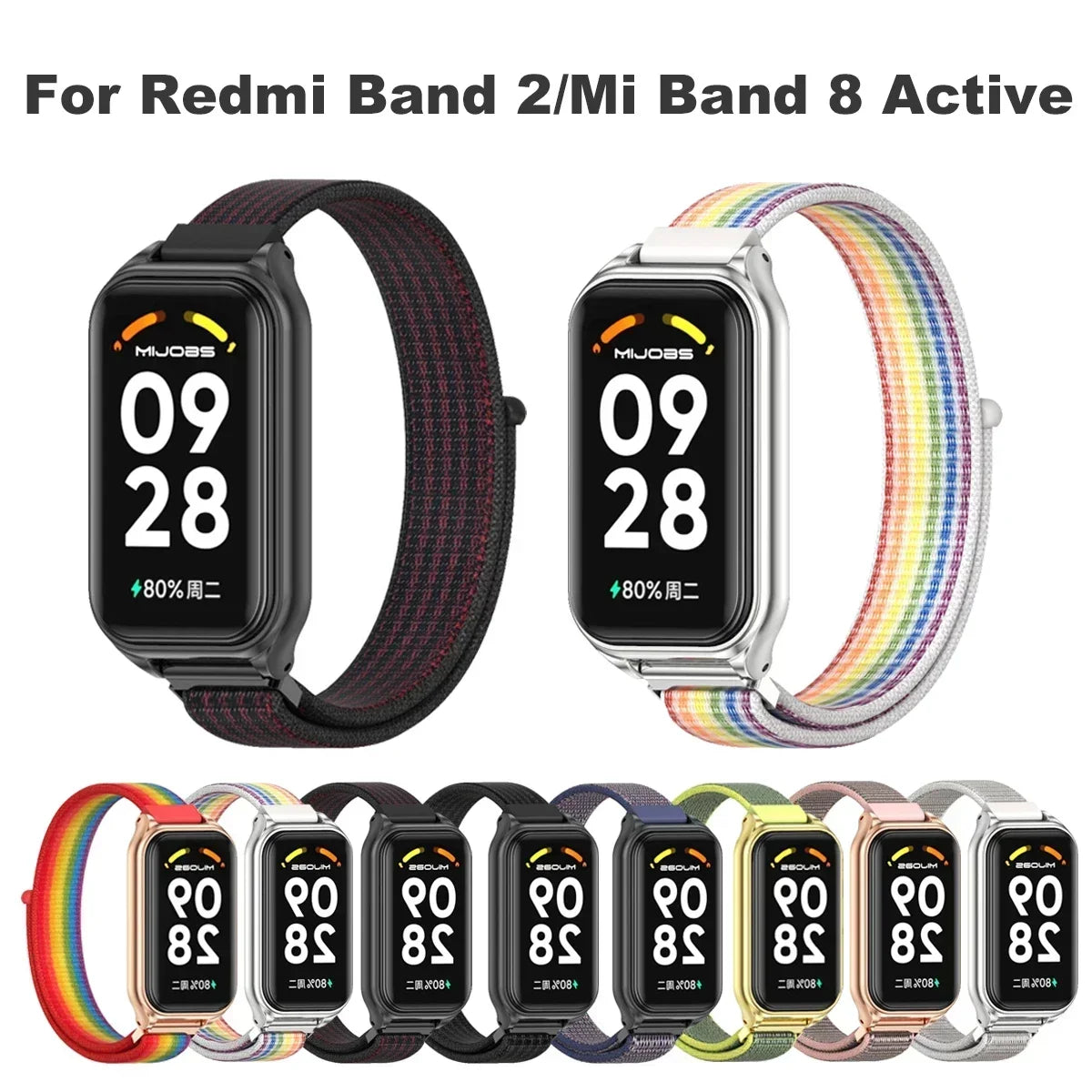 For Redmi Band 2 Strap Nylon Loop Bracelet for Xiaomi Redmi Smart Band 2 Correa Smart Watch Wrist Belt Accessories Qme