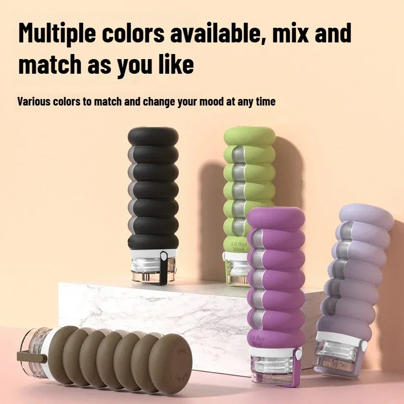Silicone Travel Bottles Leakproof Squeeze Containers Shampoo Shower Qme