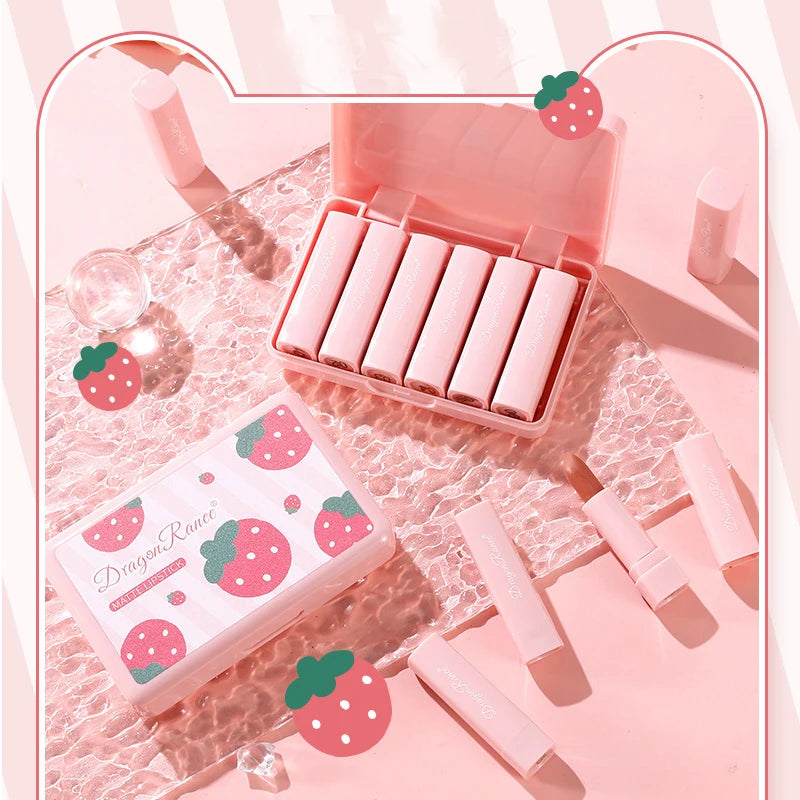 6 Colors Matte Lipstick Lipsticks Mini Waterprooflong Lasting Velvet Qme