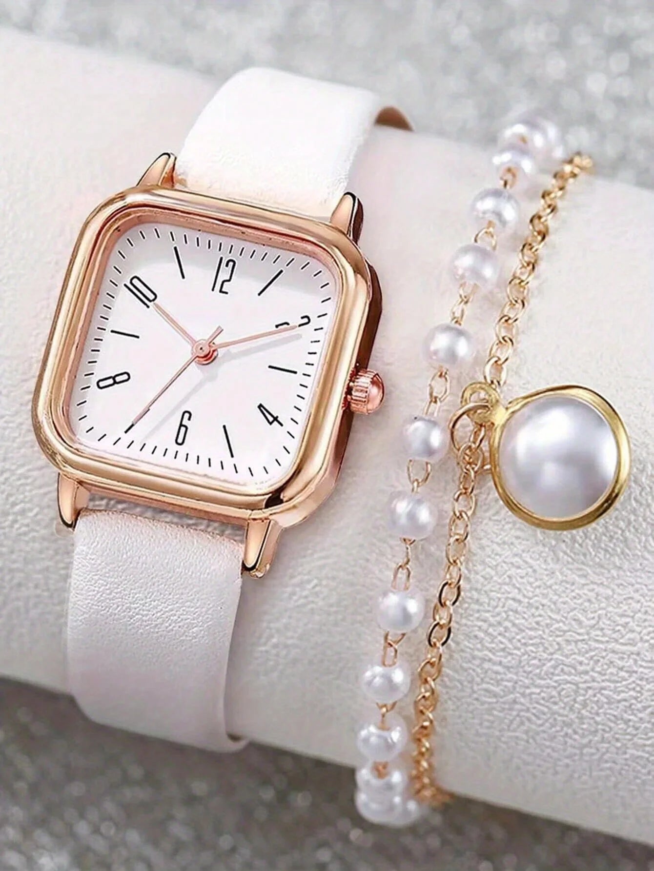 New Women Watch Luxury Bracelet Set Fashion Business Leather Quartz Wrist Watches for Women Gift Set Relogio Mujeres Qme