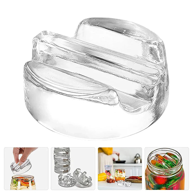 Fermentation Glass Weight with Easy Grip Handle Heavy Glass Fermenting Lid for Jar Pickle Pickling Crock Kimchi Qme