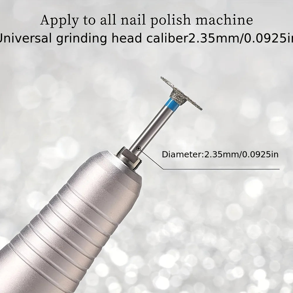 Manicure Flying Saucer Polishing Head T Round Emery Metal Polishing Short Nail Tip Trimming Polishing Tool Nail Drill Bits Qme