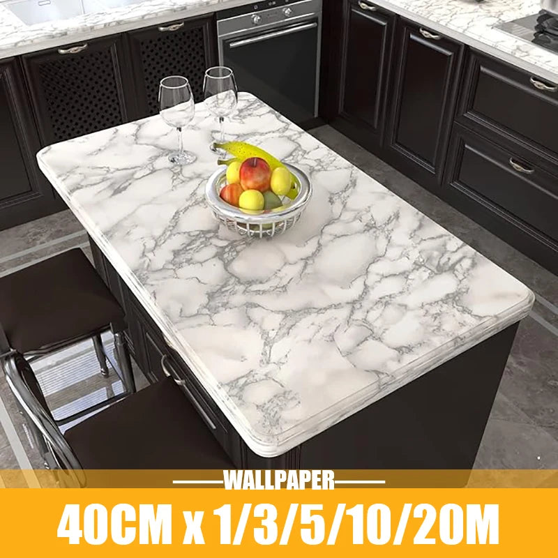 Self Adhesive Wallpaper Marble Pattern Plane Waterproof Washable Wall Qme