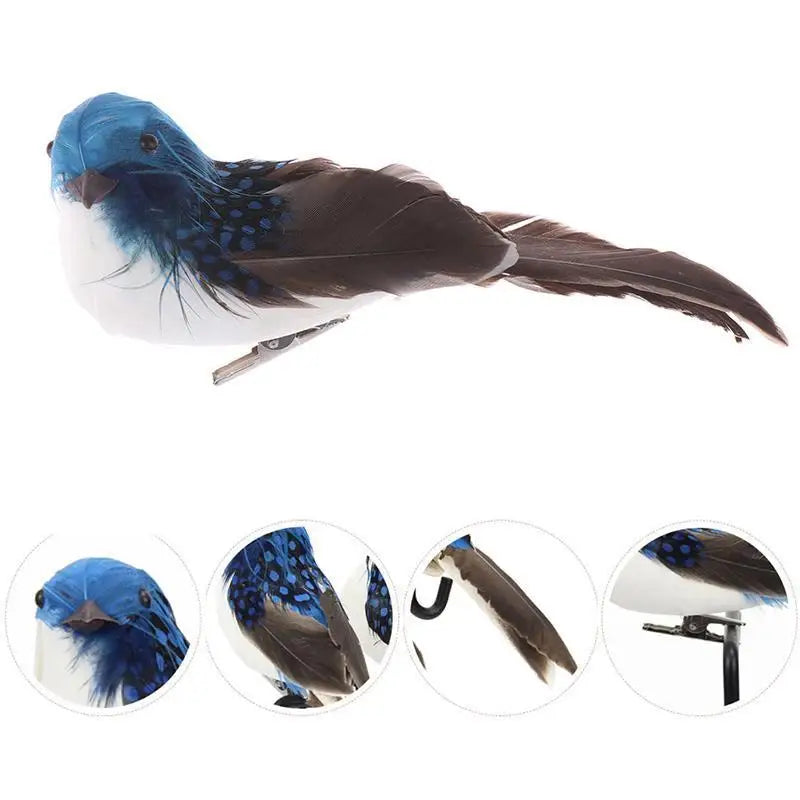 Outdoor Decor Simulation Feather Bird Garden Forest Flower Decoration Bird Foam Feather Products Fake Bird Garden Decoration Qme