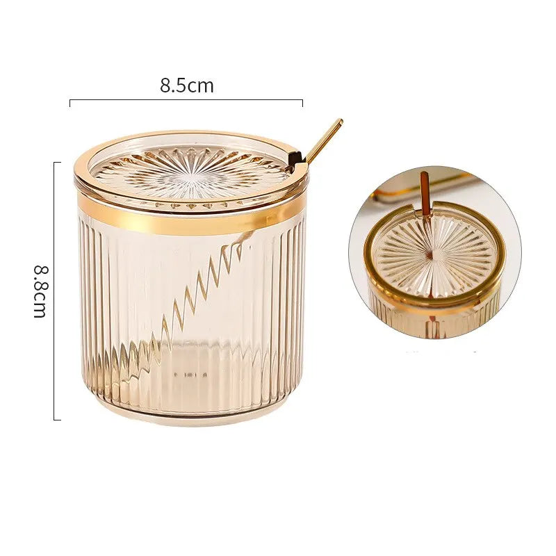 Seasoning Jar With Spoon Household Kitchen Exquisite Seasoning Bottle Storage Jar Qme amber