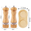 A 6 Inch Acrylic Pepper Mill Ceramic Core Grinder, Rubber Wood Double Hole Tray & Small Wood Spoon Spice Seasoning Set Qme 3pcs Grinding setA