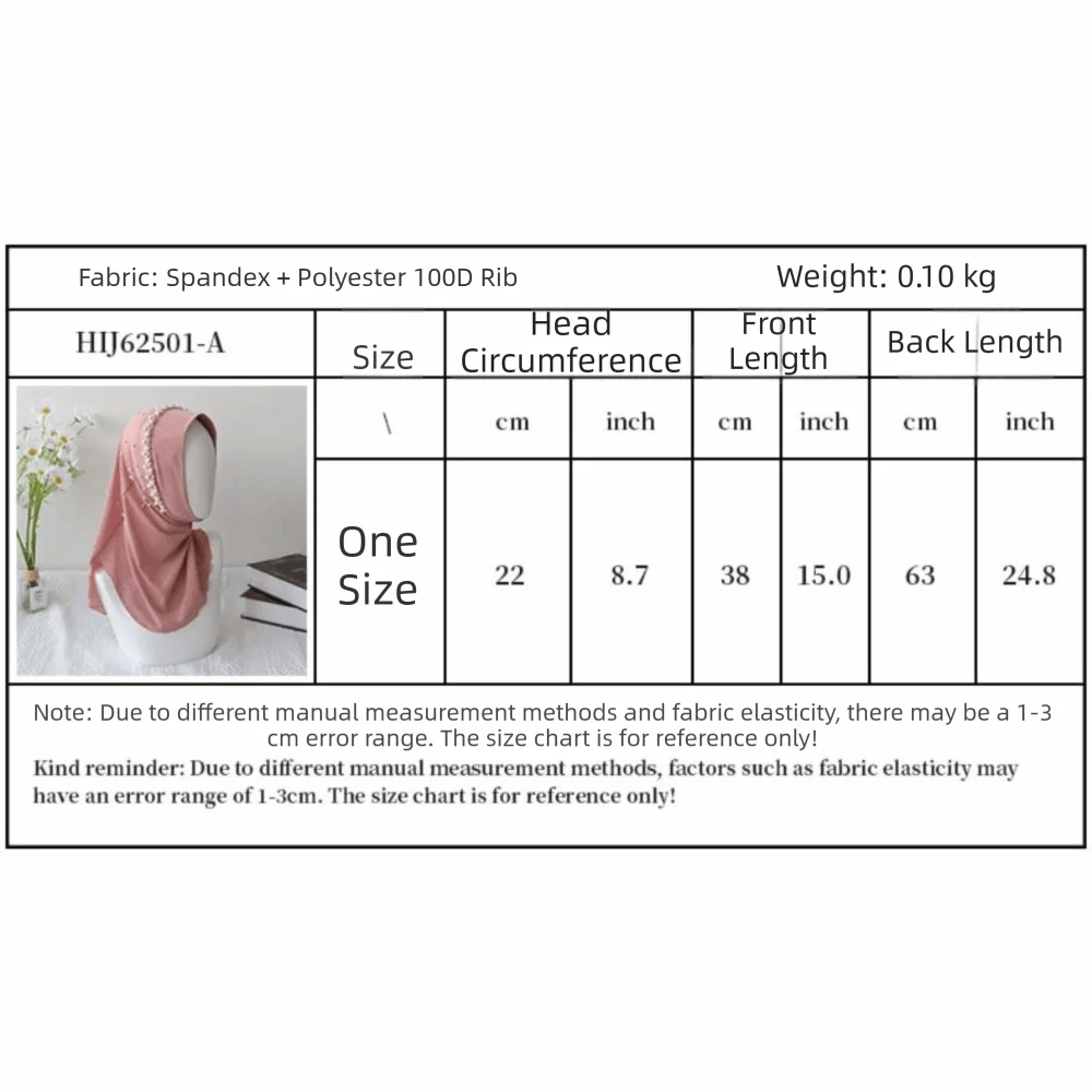 Cute Solid Color Beads Hijab Pull On Style Quick Drying Hijab Scarf Shawls Breathable Sun Protection Headscarf Summer Qme