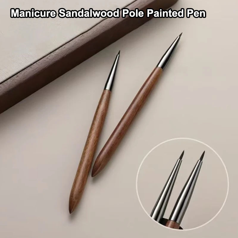 Sandalwood Nail UV Gel Pen Brush Art Liner Flower Painting Drawing Qme