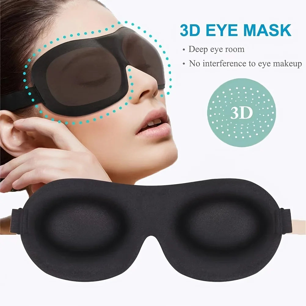 3D Eye Mask, Sleep Soft Padded Shade Cover Rest Relax Sleeping Blindfold, Lightweight Sleeping Mask, Eye Mask For Sleeping Qme