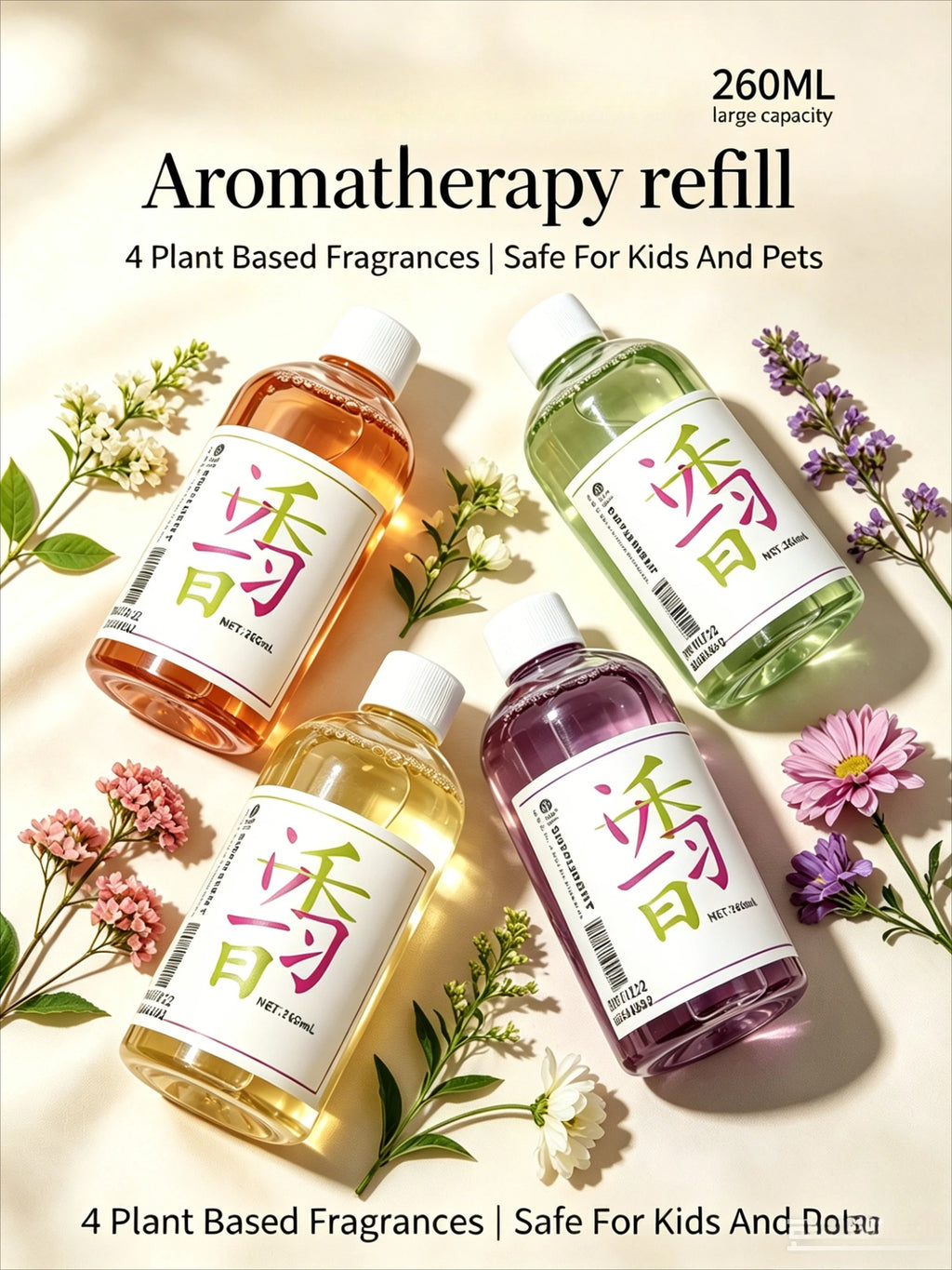 Air freshener refill / Humidifier aromatherapy refill 12 different natural scent combinations (Lavender, Jasmine, White Tea) Qme