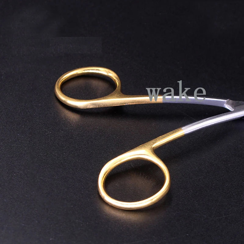 Dental Stainless Steel Scissors Curved Wave Sharp Durable Medical Qme