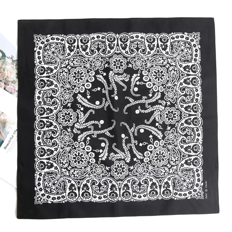 Unisex Hip Hop Women Men Bandana Scarf Punk Square Bandanas Headwear Qme A1 55-55cm