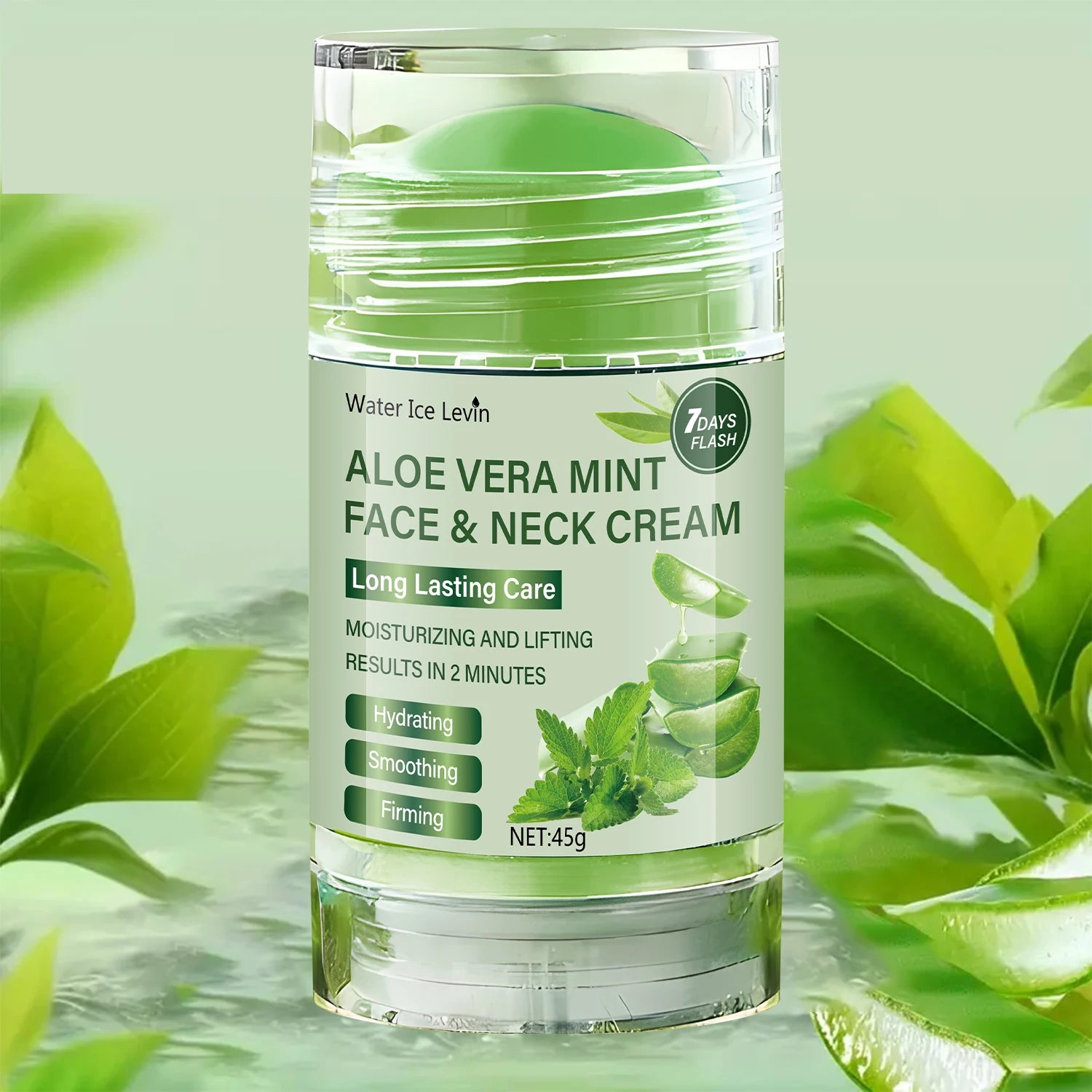 45g Aloe Vera Facial Firming Cream, Natural Aloe Vera Essence, Gentle and Skin-Friendly, Effectively Reduces Fine Lines, Tightens Skin, and Moisturizes Skin Qme