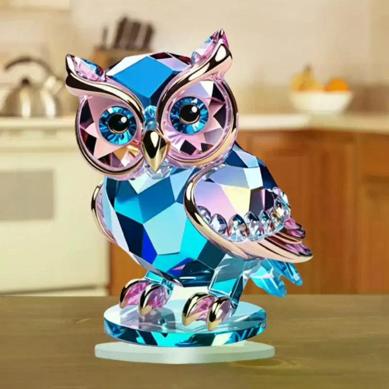 Cute Crystal Acrylic Owl Desktop Decoration X Animal Themed Home Qme