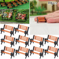 10Pcs 1:87 HO Scale Model Train Bench Chairs Settee Street Park Railway Layout Plastic Crafts Home Decoration Children Toys Qme Default Title