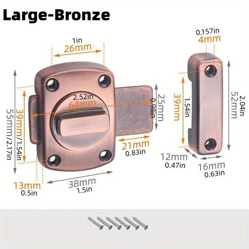 Secure Your Home With This Heavy-Duty Swivel Bolt Door Lock! Qme Large Bronze