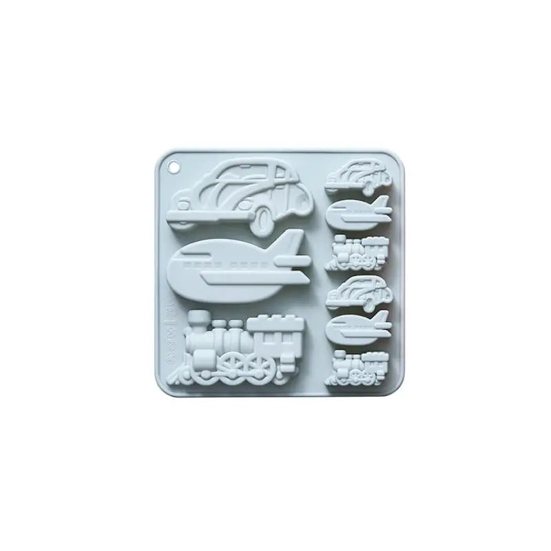 Chocolate Silicone Molds 3D Vintage Car Train Airplane DIY Fondant Qme Blue