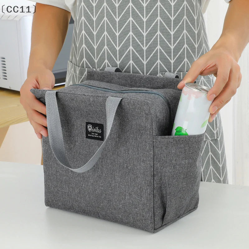 CC11Large Capacity Cooler Bag Oxford Portable Zipper Thermal Lunch Qme