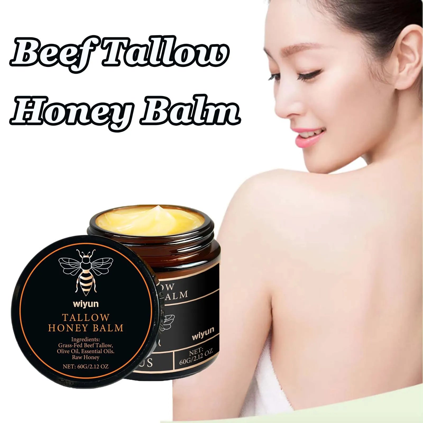Beef Tallow Honey Cream Fade Dark Spots Remove Melanin Brightening Firming Non-Greasy Lasting Moisturizing Soothing Body Lotion Qme