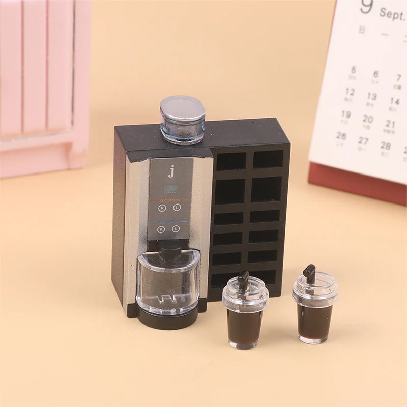 Photography Scene Props Doll House Decoration Mini Coffee Machine Qme